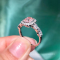 Shangjie Oem Anillos Mode Frauen Platz Ringe Gold plattiert Schmuck rosa Diamant Engagement Eheringe für Mädchen
